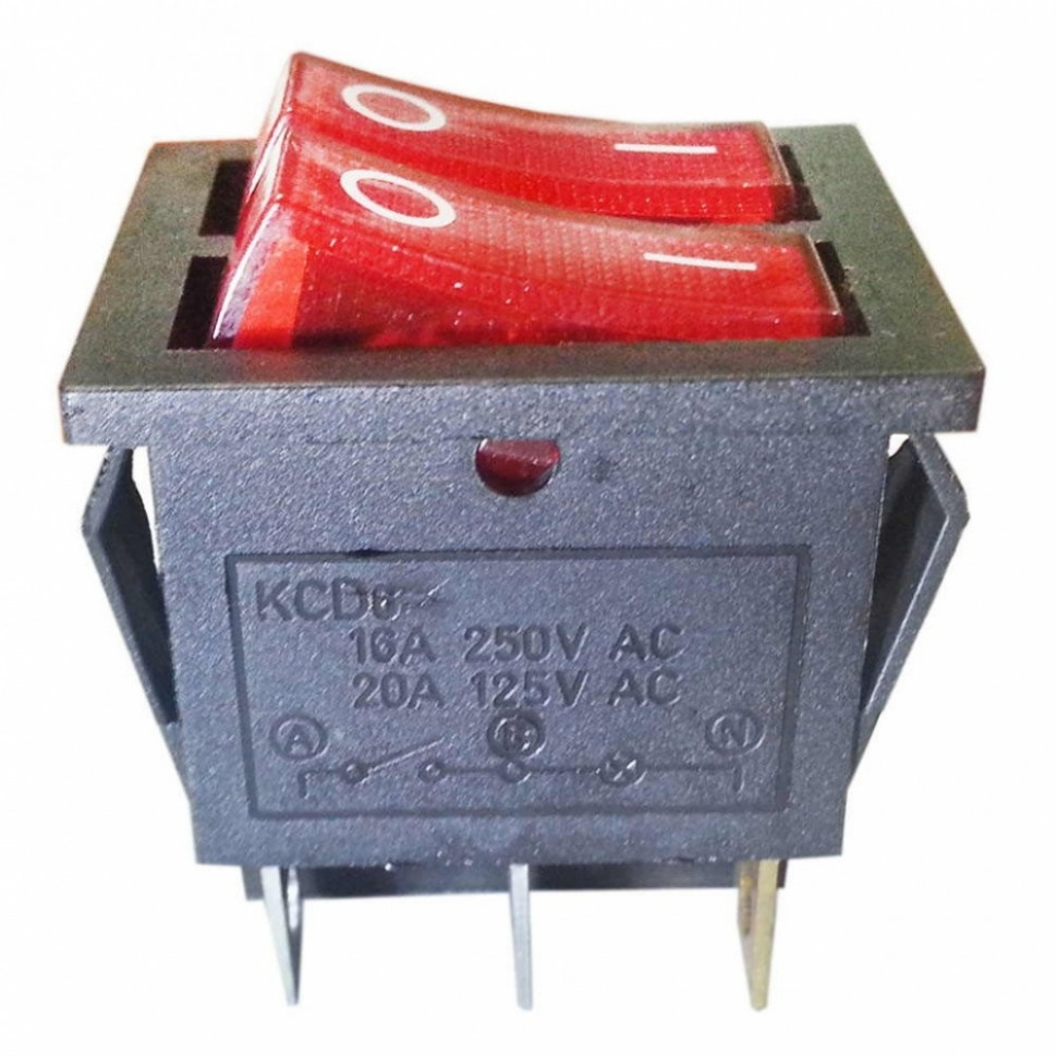 Набор 4 шт Выключатель двухклавишный 26*31мм, 16А, 250V, 2 положения, с сигнальной лампой, Thermex, KM66135 Набор 4 шт Выключатель двухклавишный 26*31мм, 16А, 250V, 2 положения, с сигнальной лампой, Thermex, KM66135
